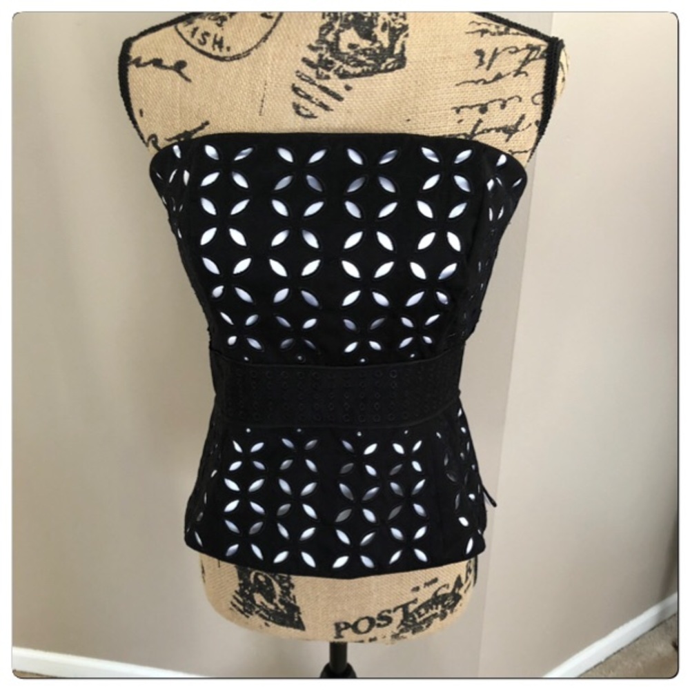 White House Black Market Black and White Bustier